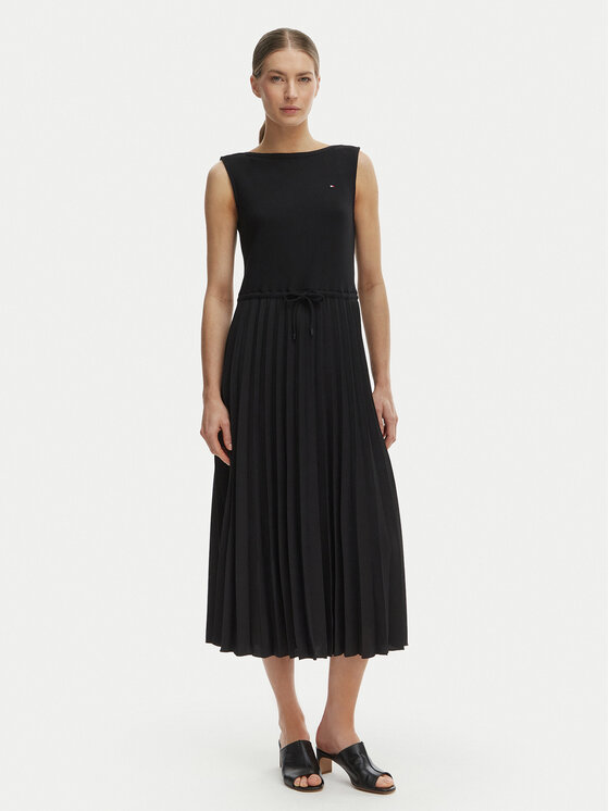 Tommy Hilfiger Tommy Hilfiger Rochie de zi WW0WW49312 Negru Regular Fit