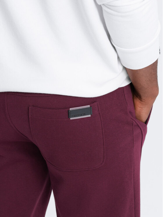 Ombre Ombre Joggers kalhoty OM-PABS-0174 Bordó Regular Fit