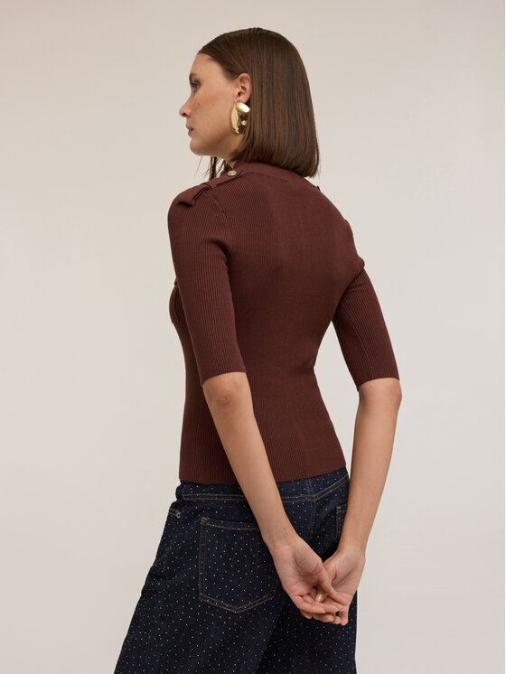 Motivi Motivi Cardigan M359W003442N022 Marrone Slim Fit