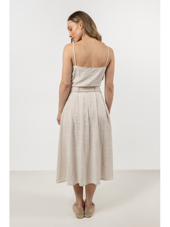 Awama Awama Bluzka A722 Beżowy Basic Fit