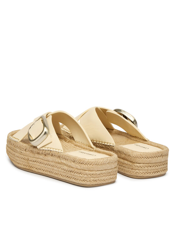 Calvin Klein Calvin Klein Espadrilky Flatf Espadrill Cross Lth Hdw HW0HW02892 Écru