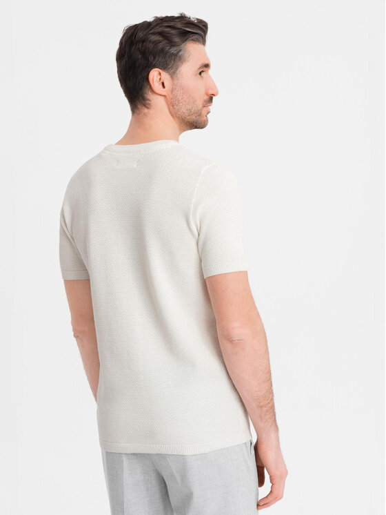 Ombre Ombre T-Shirt OM-TSCT-0244 Biały Regular Fit