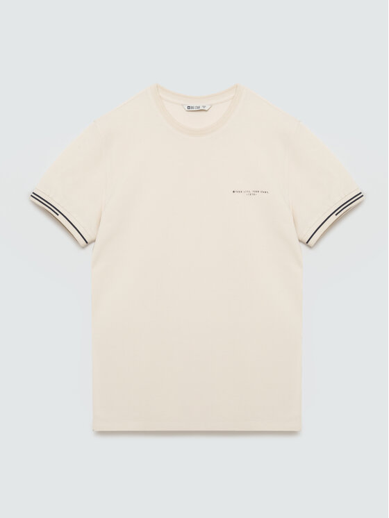 BIG STAR BIG STAR T-Shirt WLADER Kremowy Basic Fit