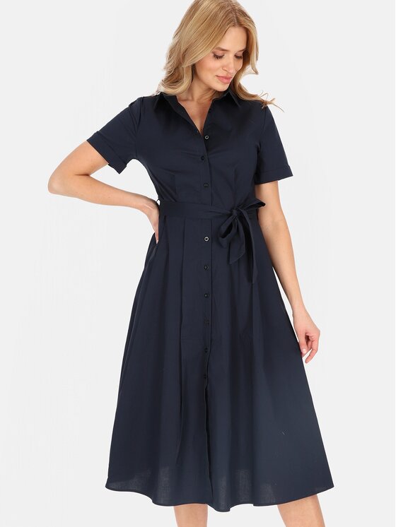Perso Perso Sukienka letnia RBE265729F Granatowy Regular Fit