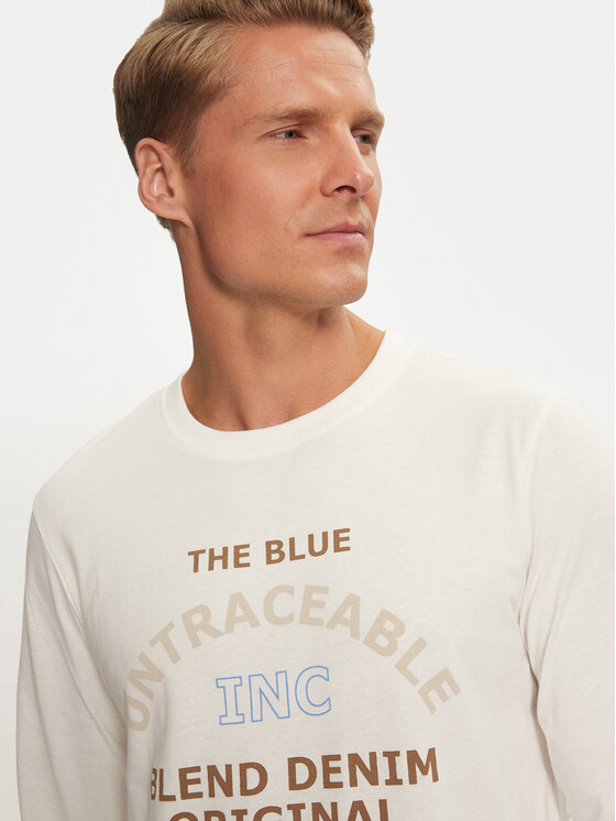Blend Blend Marškinėliai ilgomis rankovėmis Tee 20717833 Écru Regular Fit