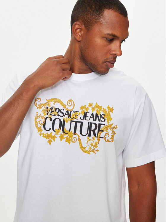 Versace Jeans Couture Versace Jeans Couture Tričko 77GAHE05 CJ00E Biela Regular Fit