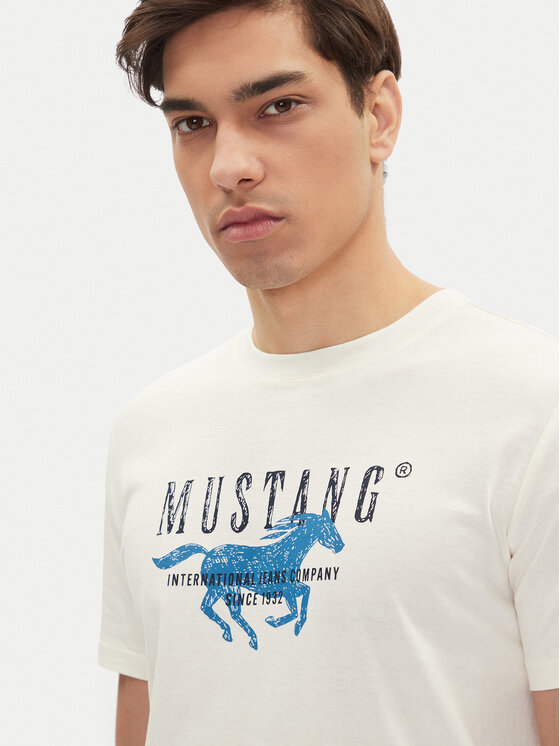 Mustang Mustang T-krekls Austin 1016484 Balts Regular Fit