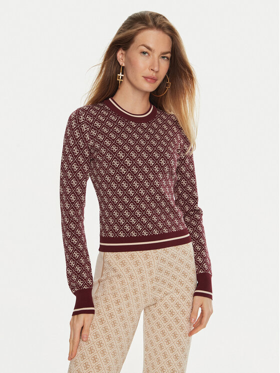 Guess Guess Sweater Lise W4BR21 Z37K0 Bordó Slim Fit