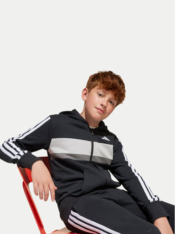 adidas adidas Trenirka Seasonal Essentials Tiberio 3-Stripes JC7520 Črna Regular Fit