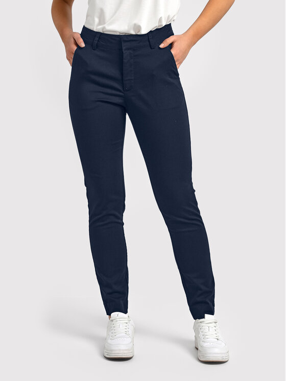 Kaffe Pantaloni din material Lea 10505191 Bleumarin Slim Fit