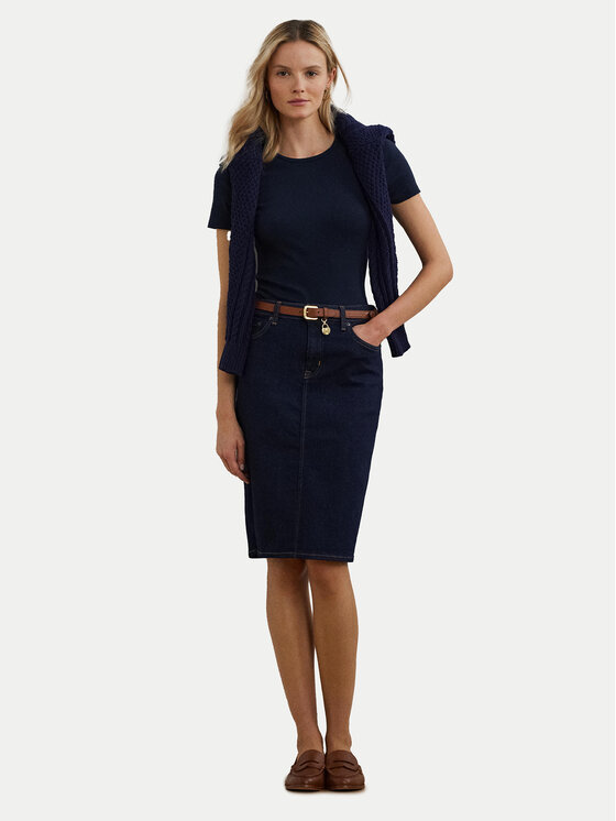 LAUREN RALPH LAUREN LAUREN RALPH LAUREN Džínová sukně 200813134001 Tmavomodrá Straight Fit