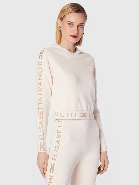 Elisabetta Franchi Bluză MK-45S-26E2-V390 Bej Regular Fit Bej imagine noua