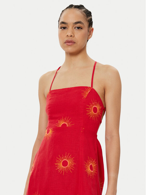 Maaji Maaji Ljetna haljina Eclipse Remi PT2268CMD002 Crvena Regular Fit