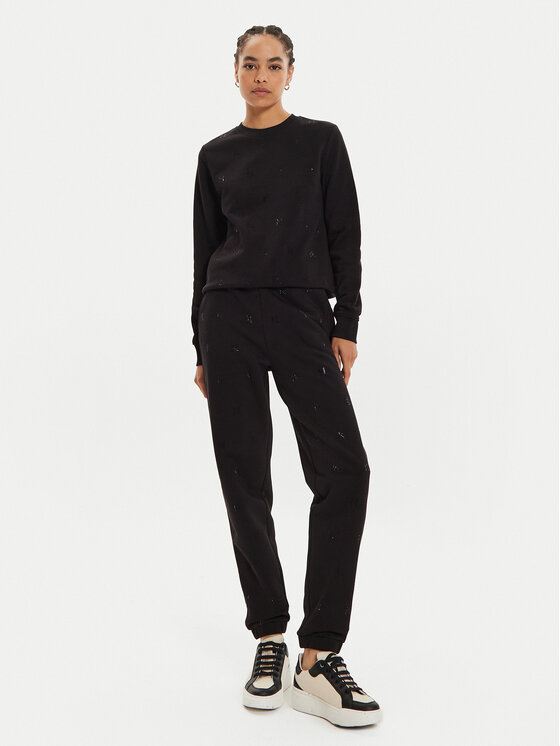 KARL LAGERFELD KARL LAGERFELD Spodnji del trenirke 246W1009 Črna Regular Fit