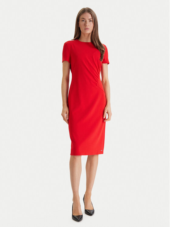 Calvin Klein Calvin Klein Rochie cocktail LV044E048G Roșu Slim Fit