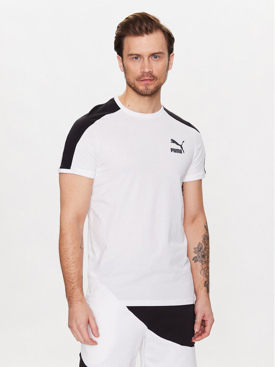 Puma Majica T7 Iconic 538204 Bela Slim Fit