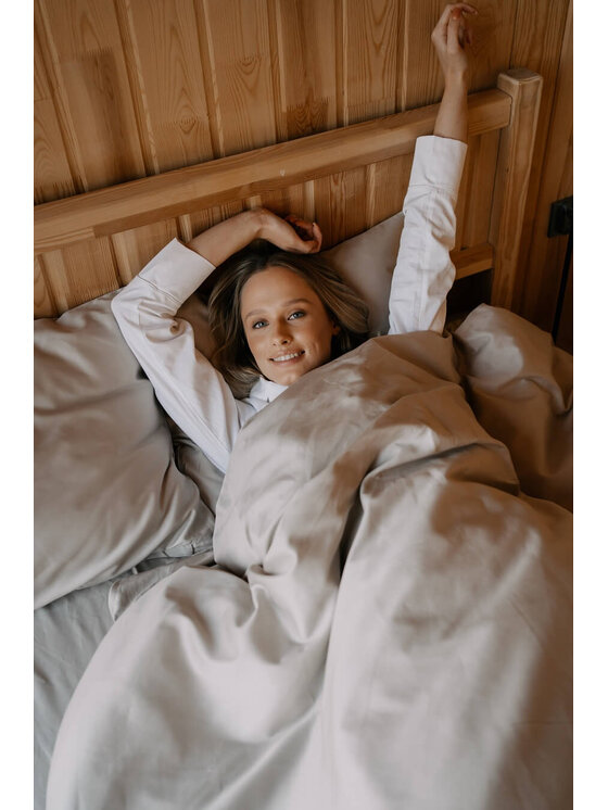 White pocket White pocket Komplet pościeli pościel gładka Beżowy