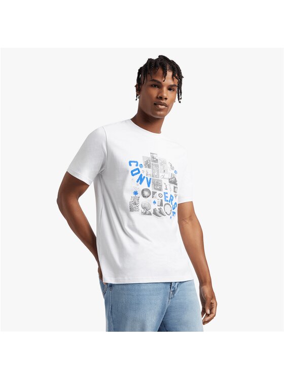 Converse Converse T-Shirt Vinrage Collage Biały Regular Fit