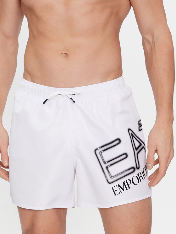 EA7 Emporio Armani Pantaloni scurți pentru înot 902000 4R736 0001 Alb