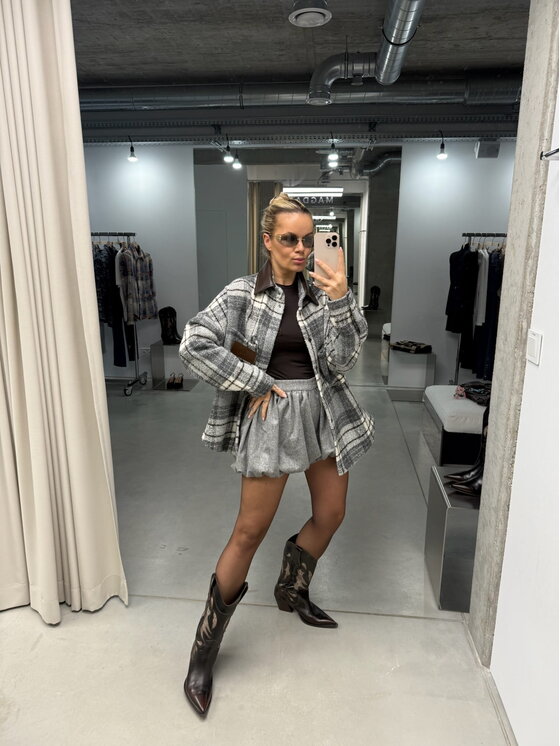 Magda Matyja Magda Matyja Kurtka damska CANADA JACKET Szary Regular Fit