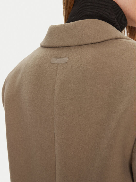 Calvin Klein Calvin Klein Vilnonis paltas K20K207701 Smėlio Regular Fit