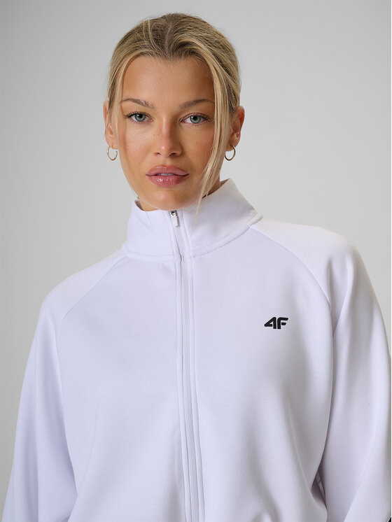 4F 4F Bluza STREFA KIBICA Biały Regular Fit
