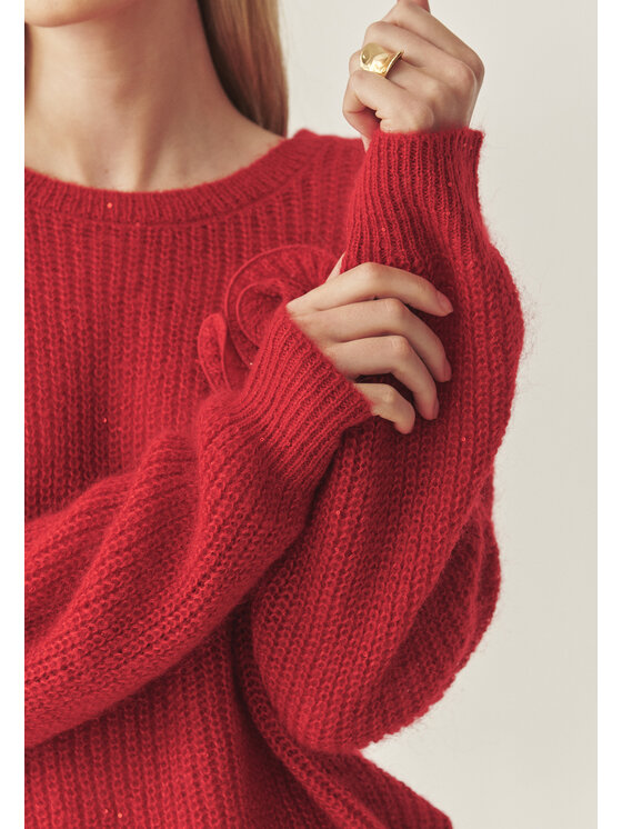 TATUUM TATUUM Sweter CLAIRE Czerwony Classic Fit