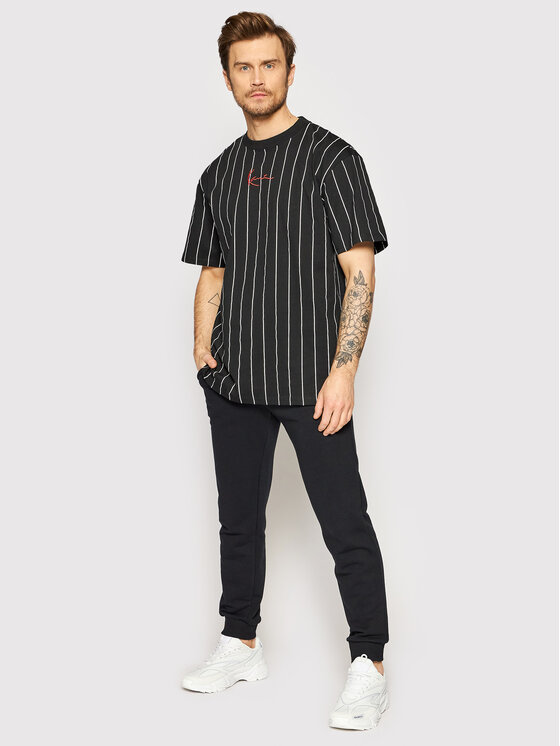 Karl Kani Karl Kani T-särk Signature Pinstripe 6030153 Must Regular Fit