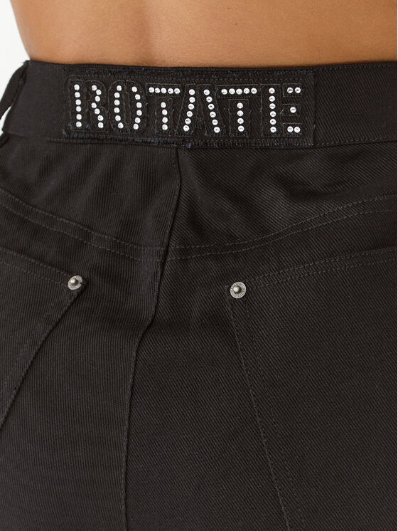 ROTATE ROTATE Jeans hlače Twill 111204100 Črna Regular Fit
