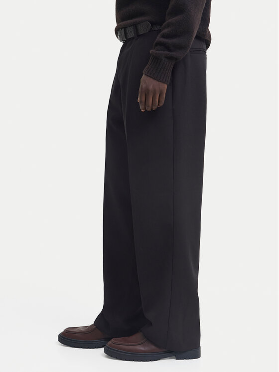 Jack & Jones Jack & Jones Chino nohavice Bill 12293368 Čierna Wide Leg