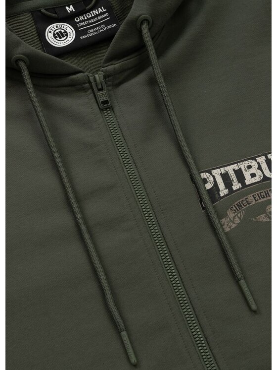 PITBULL PITBULL Bluza Bluza męska rozpinana z kapturem TROUBLEMAKER S Zielony Regular Fit