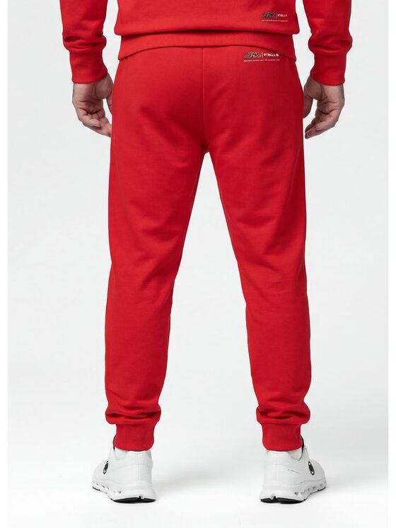 PITBULL PITBULL Spodnie dresowe ADCC DOGWOOD Czerwony Regular Fit