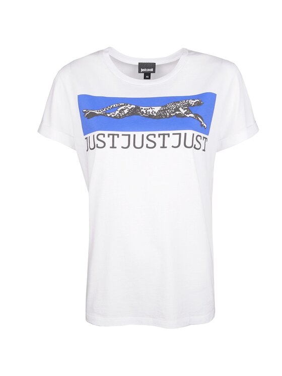 Roberto Cavalli Roberto Cavalli T-Shirt S02GC0342 N20663 Biały Regular Fit