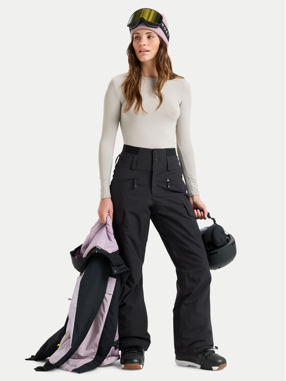 Roxy Roxy Snieglenčių kelnės Passive Lines ERJTP03293 Juoda Regular Fit