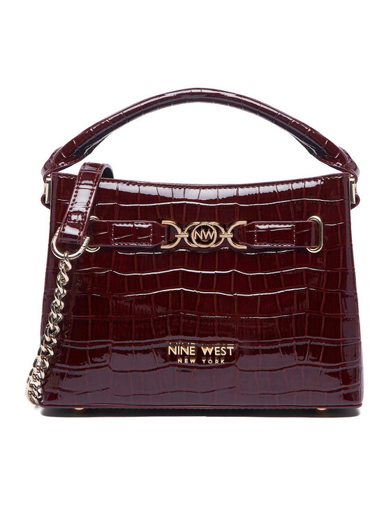 Nine West Nine West Дамска чанта EO-CITY GRACE-LDA9420 CROCO Тъмночервен