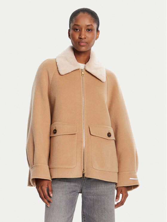Marella Marella Vuneni kaput Gettone 2523086011 Bež Loose Fit
