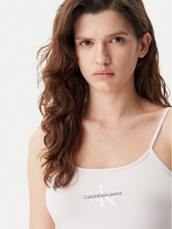 Calvin Klein Jeans Calvin Klein Jeans Top Monologo J20J223105 Różowy Slim Fit