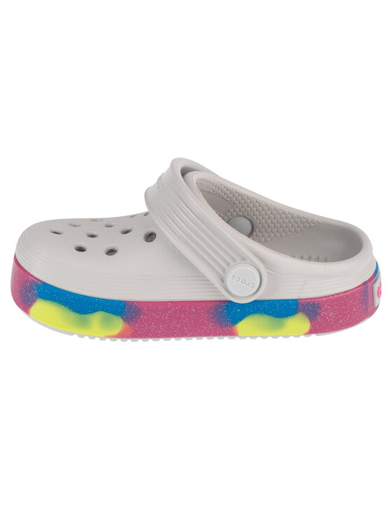 Crocs Crocs Klapki Off Court Glitter Band Clog T Biały