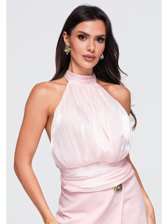 Ombre Ombre Bluzka OW-TS-E0079 Różowy Loose Fit