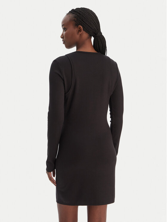 Calvin Klein Jeans Calvin Klein Jeans Rochie tricotată LV047E219G Negru Slim Fit