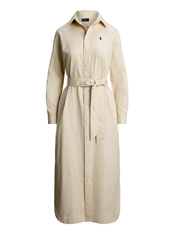 Polo Ralph Lauren Polo Ralph Lauren Рокля тип риза 211A96362002 Бежов Regular Fit