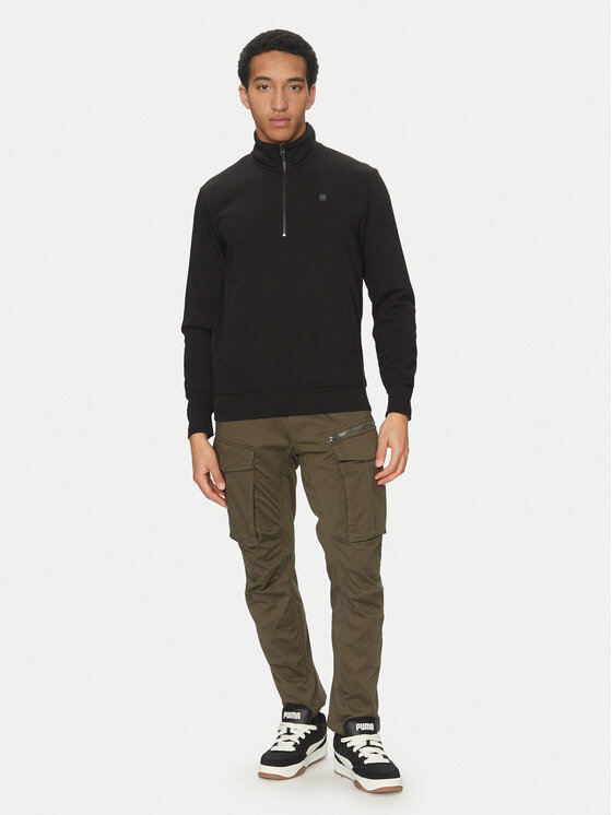 G-Star Raw G-Star Raw Majica dugih rukava Nifous Half Zip D26305-D566 6484 Crna Regular Fit