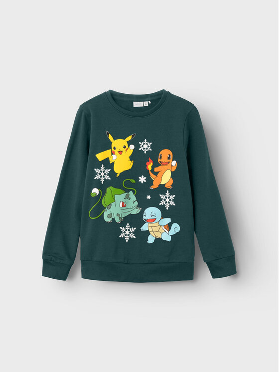 NAME IT NAME IT Pulóver POKEMON 13222364 Zöld Regular Fit
