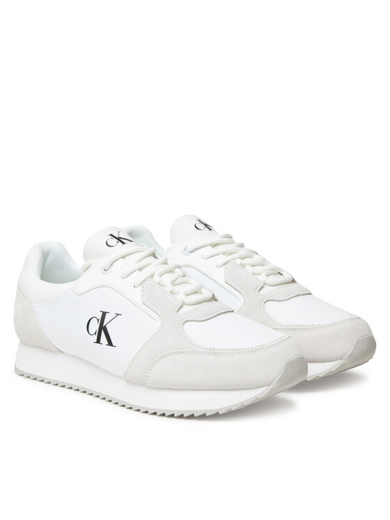 Calvin Klein Jeans Calvin Klein Jeans Sneakersy Retro Runner Sock Lace Up Ny-Su YM0YM01326 Biały