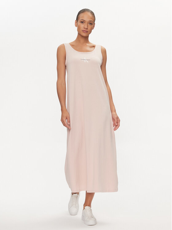 Calvin Klein Jeans Calvin Klein Jeans Poletna obleka Monologo J20J223702 Roza Loose Fit