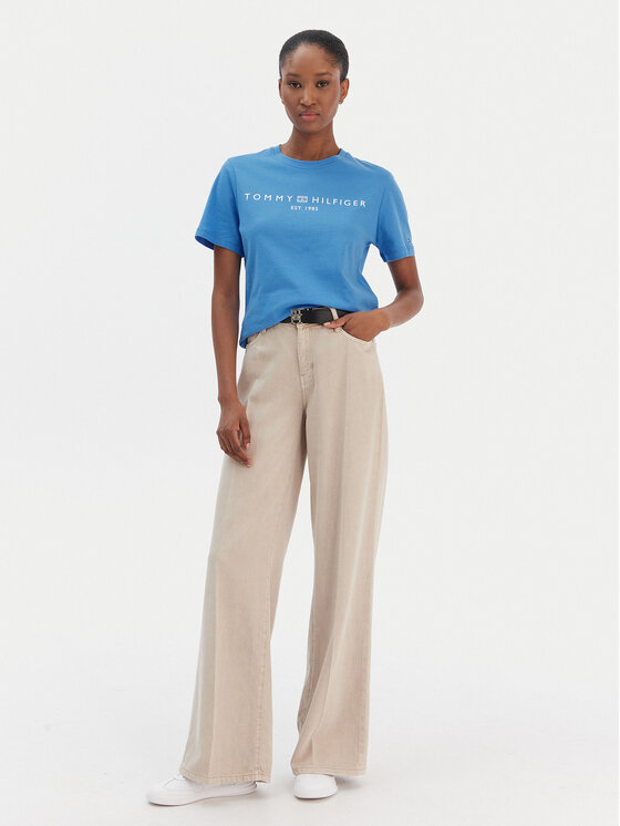 Tommy Hilfiger Tommy Hilfiger Тишърт Logo WW0WW40276 Син Regular Fit