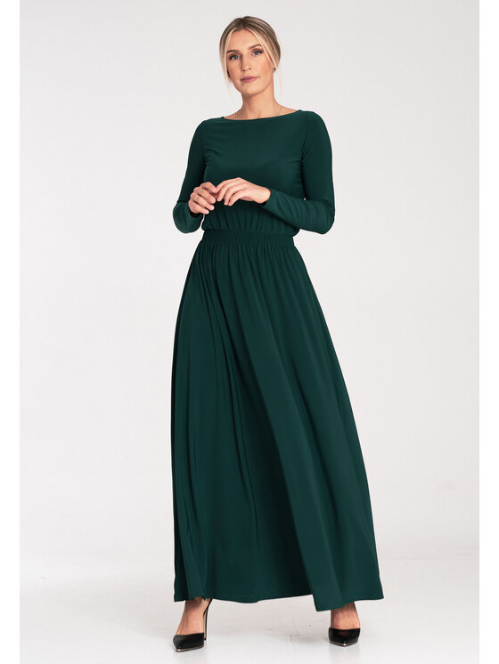 FIGL FIGL Koktejlové šaty M1052 Zelená Classic Fit