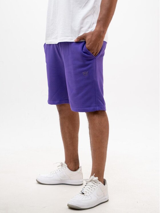 Jigga Wear Jigga Wear Szorty materiałowe Krótkie Spodenki Dresowe Męskie Fioletowe Jigga Wear Simple Crown XL Fioletowy Regular Fit