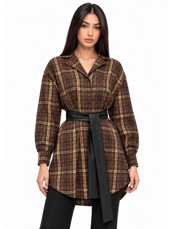 Agatha Studio Agatha Studio Sukienka codzienna A26ZS-SU-K11 Brązowy Oversize