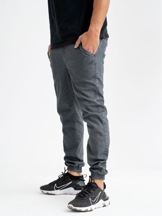 Jigga Wear Jigga Wear Joggery DZOGER DZINS KORONA 102205 Szary Regular Fit